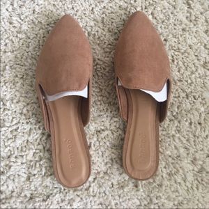 Nude / camel color mules slip on flats